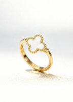 Pearl Gold Clover Ring
