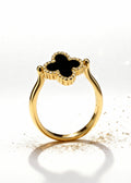 Black Gold Clover Ring