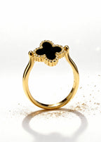 Black Gold Clover Ring