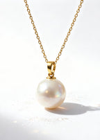 IVORY WHITE Pearl Pendant Necklace "Adjustable Chain"