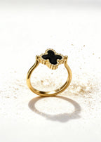 Black Gold Clover Ring