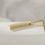 Ayat-Ul-Kursi 3D Bar Necklace For Men & Women (Gold Plated)